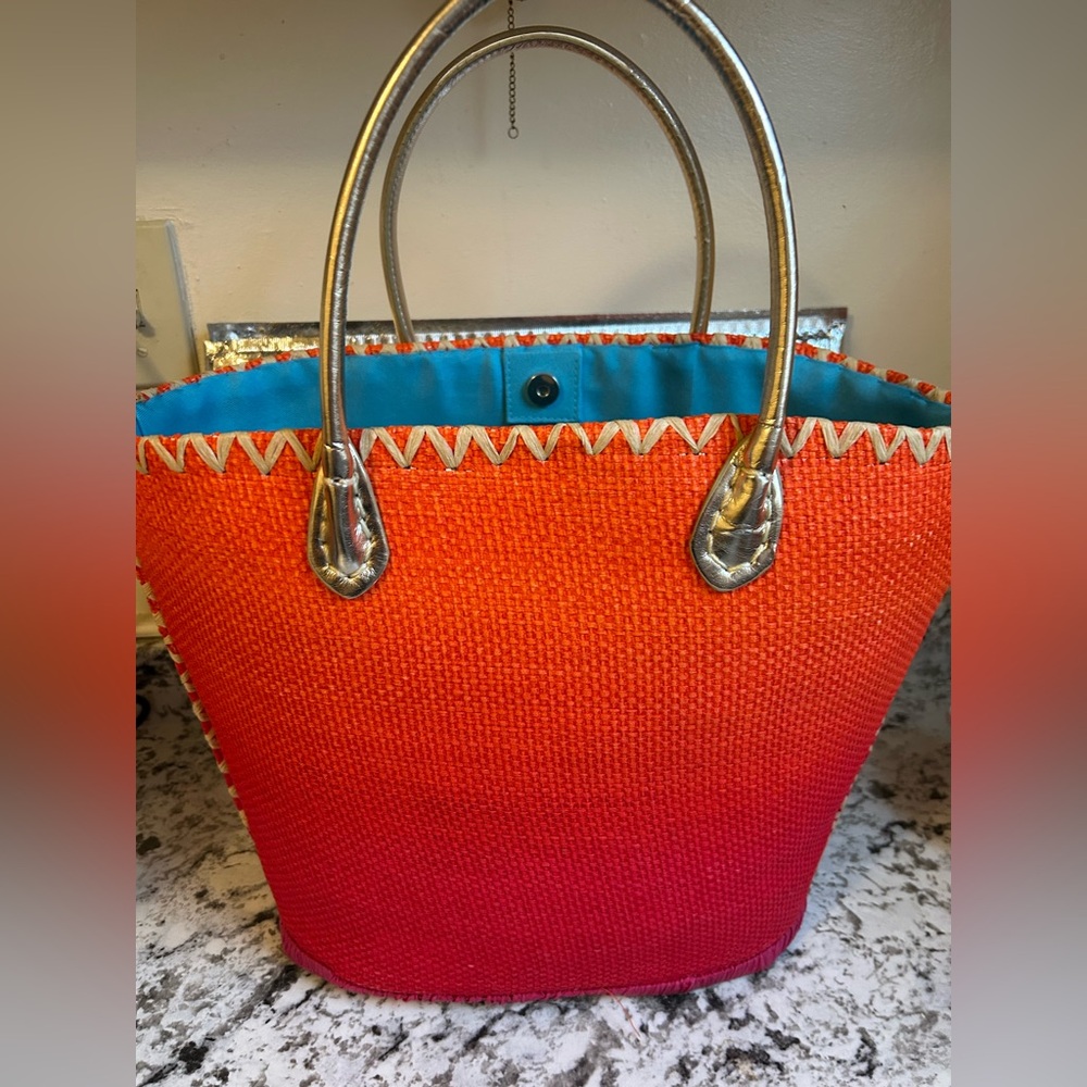 Victoria's Secret Orange and Red Tote Bag